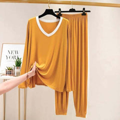 Contrast Neck-Style 2-Pcs Lounge And Night Wear Suit. WLW-10