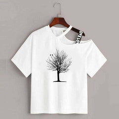 Bundle Of 4 Shoulder-Drop Short-Length Printed Tee.