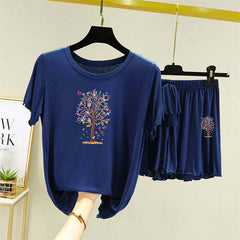 Piko Short Style Printed 2-Pcs Summer Launge & Night Wear Suit. WLW-03