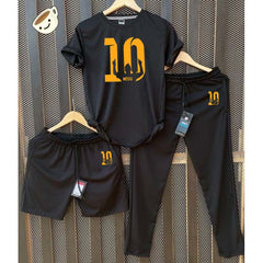 Black Messi-10 Bundle Of 3 Dry-Fit Premium Quality Summer Suit.