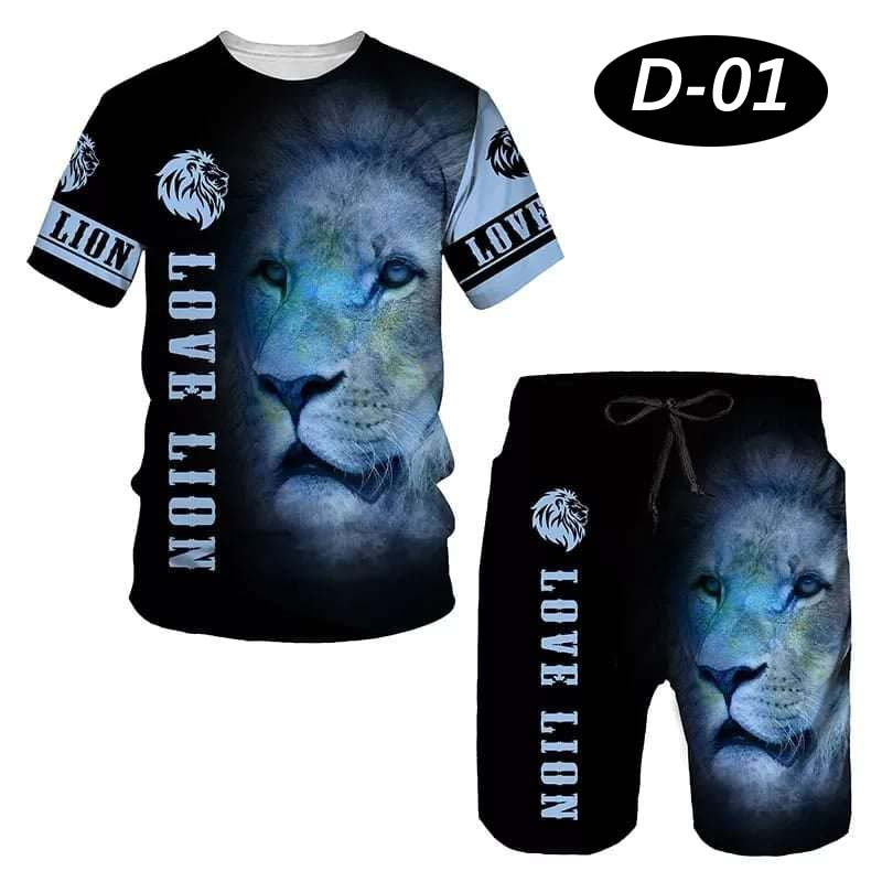 All-Over 3D Printed Premium Quality Dry-Fit 2-Pcs Summer Suit. D-01