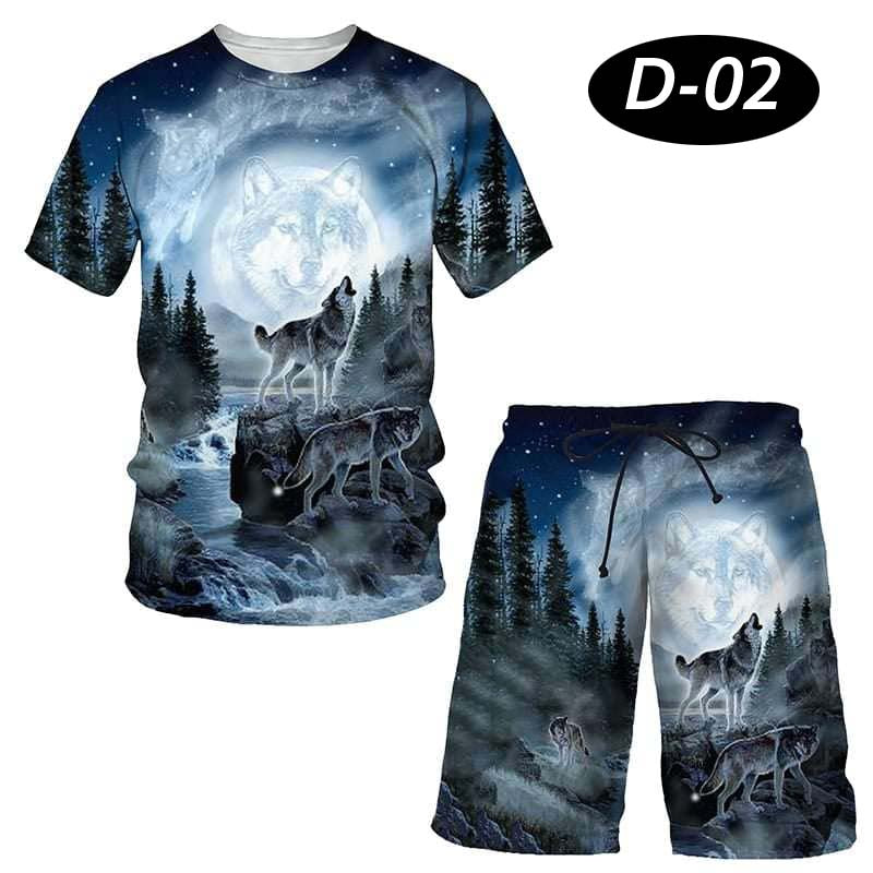 All-Over 3D Printed Premium Quality Dry-Fit 2-Pcs Summer Suit. D-02