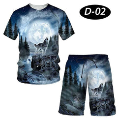 All-Over 3D Printed Premium Quality Dry-Fit 2-Pcs Summer Suit. D-02