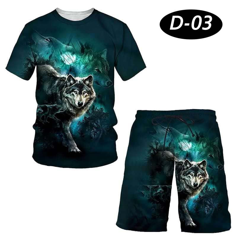 All-Over 3D Printed Premium Quality Dry-Fit 2-Pcs Summer Suit. D-03