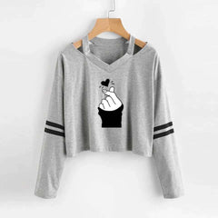 Bundle Of 3 Crop-Style Full-Sleeve Printed Tee.