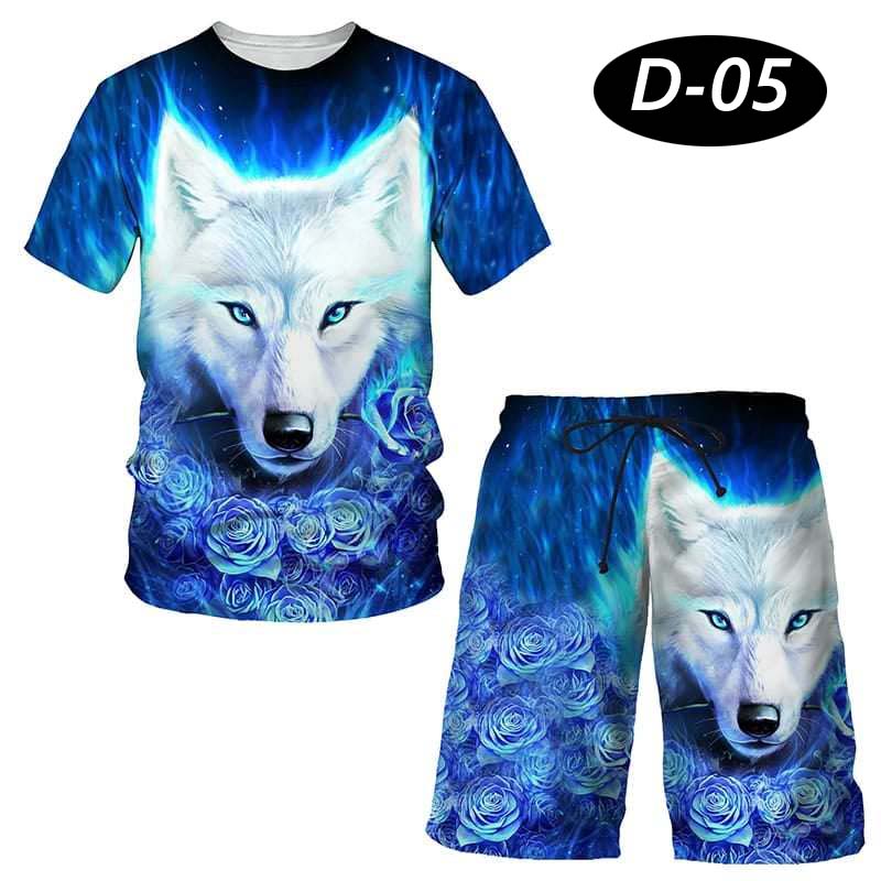 All-Over 3D Printed Premium Quality Dry-Fit 2-Pcs Summer Suit. D-05