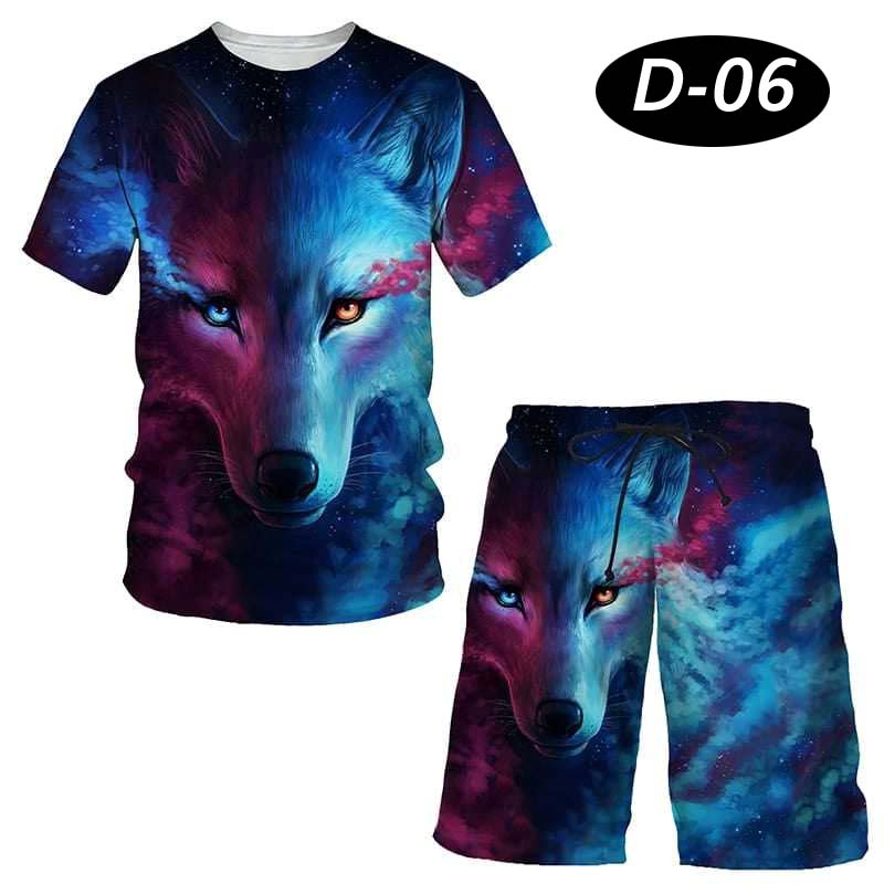 All-Over 3D Printed Premium Quality Dry-Fit 2-Pcs Summer Suit. D-06