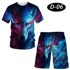 All-Over 3D Printed Premium Quality Dry-Fit 2-Pcs Summer Suit. D-06