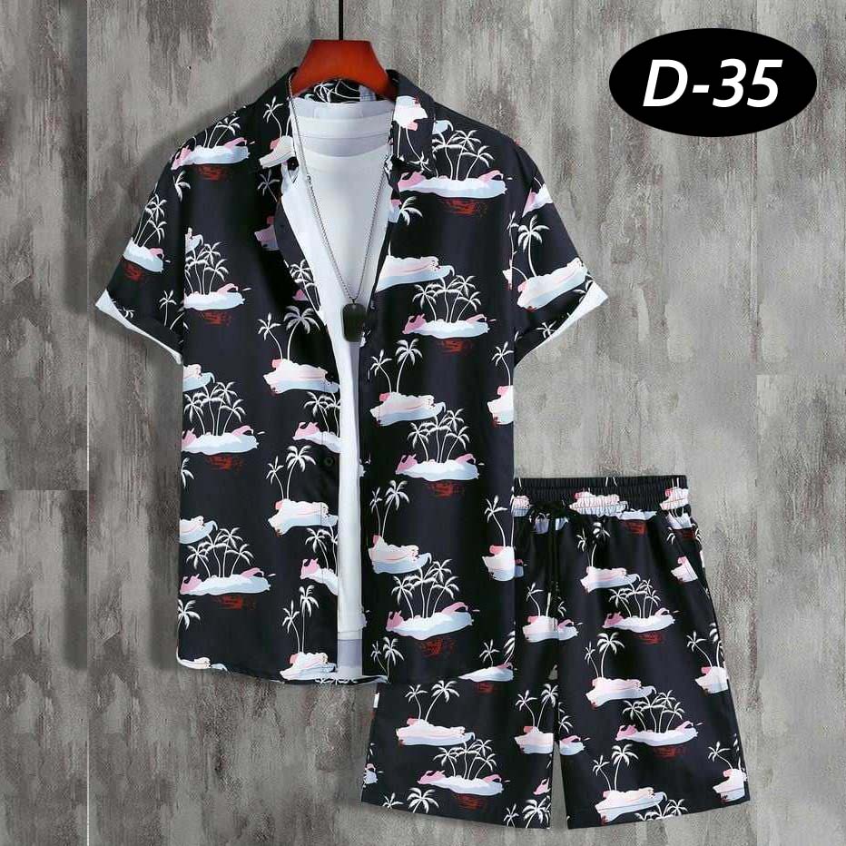 All-Over 3D Printed Premium Quality Dry-Fit 2-Pcs Summer Suit. D-35
