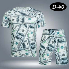 All-Over 3D Printed Premium Quality Dry-Fit 2-Pcs Summer Suit. D-40