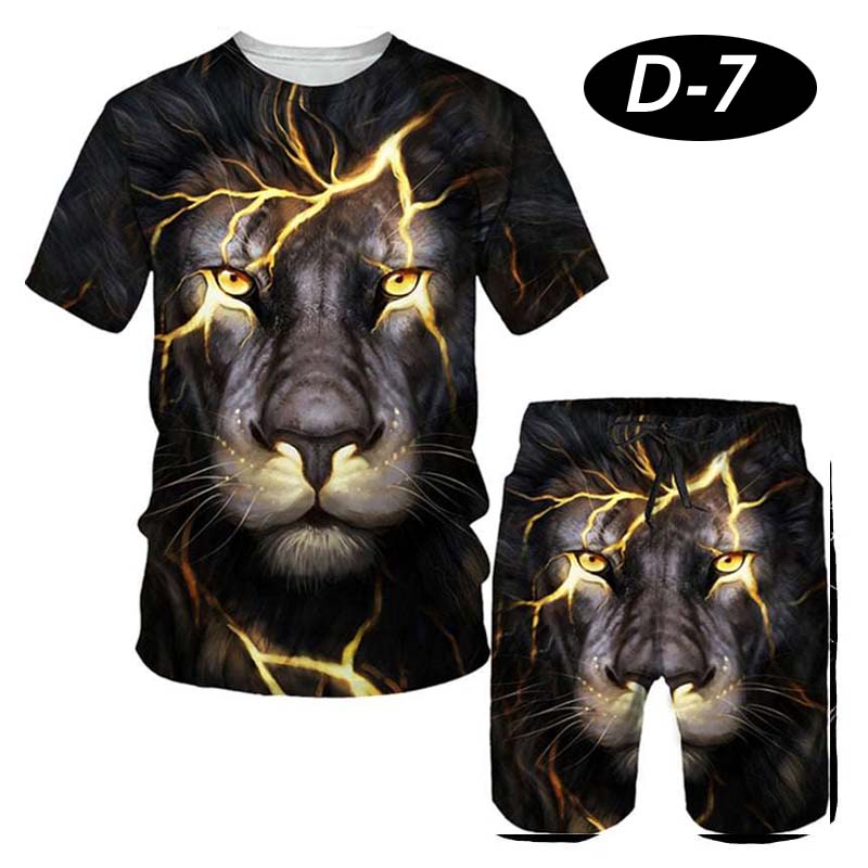 All-Over 3D Printed Premium Quality Dry-Fit 2-Pcs Summer Suit. D-07