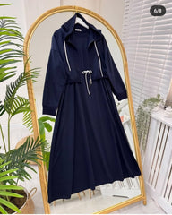 Drop Shoulder Short Hooded Maxi Style 2-Pcs Winter Co-Ord Set. WWTS-16