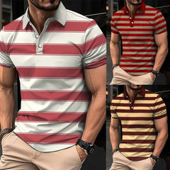 Bundle Of 3 Imported 3D Stripe Printed Style Half-Sleeve Polo Summer Tshirt's. MS3DP-101+102+108