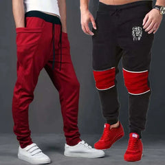 Bundle Of 2 Different Trouser's. Mehroon Baggy+Black Red-Patch