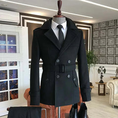 KingsMen Belt Style Casual Winter Fleece Coat. MWJ-409