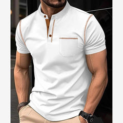 White Contrast Placket Pocket Style Designer Summer Tshirt MSDTS-01 (Copy)