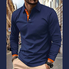 Navy-Blue Collar Style Full-Sleeve Polo Summer Tshirt MSDTS-08